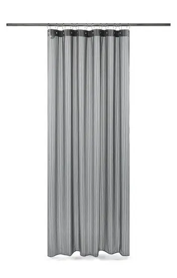 Compliments - Badeforhæng - Lines shower curtain w/eyelets 220 cm - Grå