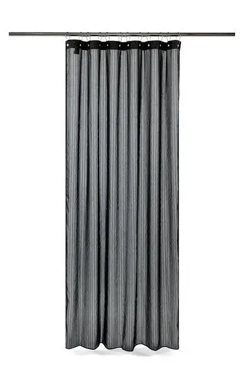 Compliments - Badeforhæng - Lines shower curtain w/eyelets 220 cm - Sort