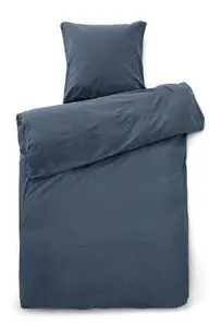 Compliments - Sengetøj - Stone Bed Linen 140x200/60x63  cm - Mørk blå