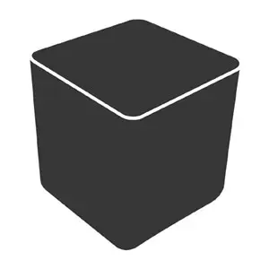 Sort kubisk betræk til loungestol, 93x93x93 cm, glatte overflader, minimalistisk design.