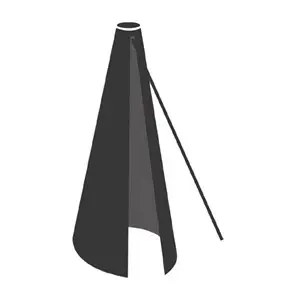 Sort, konisk parasolovertræk med snorelukning, 48x220 cm, velegnet til beskyttelse af parasoller.