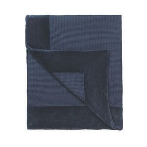 Cozy Living - Sengetæppe Nordic Waffle vævet - M - ROYAL BLUE