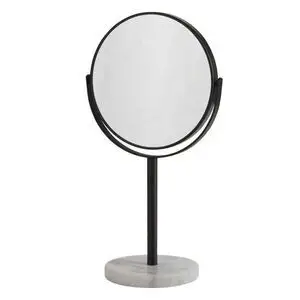 Bahne - Spejl på marmorfod hvid/sort