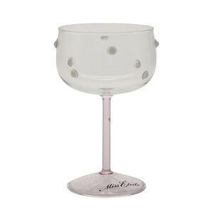 Miss Etoile - ME Cocktailglas med hvide prikker og lyserød stilk