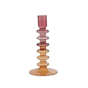 Bahne - Lysestage m. 6 ringe - Højde 18,5 - Glas