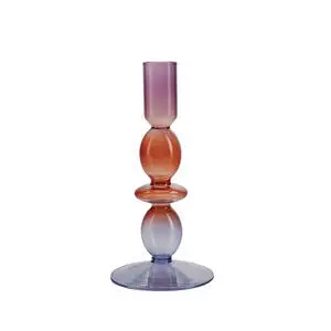 Bahne - Lysestage m.3 ringe - Højde 18 - Glas