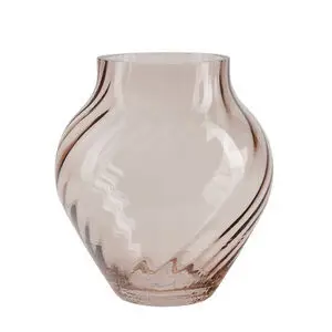 Bahne - Vase rund form - rosa glas - 20 cm høj