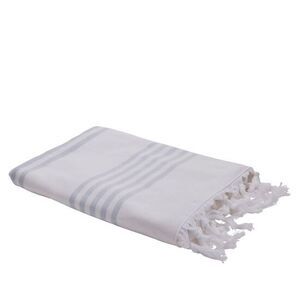 Bahne - Badehåndklæde hvid/marineblå 400g