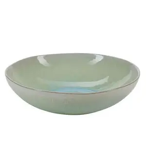 Bahne - Dyb tallerken i reaktiv glasur - grøn