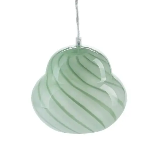 Bahne - Candy Pendel Glas Lampe med striber - grøn