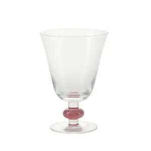 Bahne - Haveglas på fod, klar/lyserød - H13,5 cm