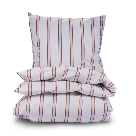 Bahne - Pin Stripe Sengetøj - Lilla, rav - 140x220