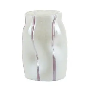 Bahne - Glasvase med striber - hvid, lilla