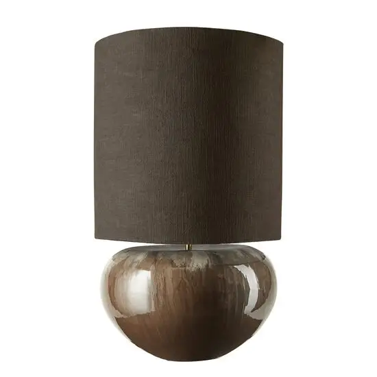 Cozy Living - Emaljeret Lampe TAUPE med Lampeskærm - 68x40 cm