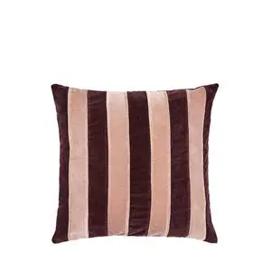 Cozy Living - Carla Striped Velvet Pudebetræk - VINTAGE ROSE, PINOT