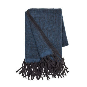 Cozy Living - Mathea Throw Melange - ROYAL BLUE, NOIR