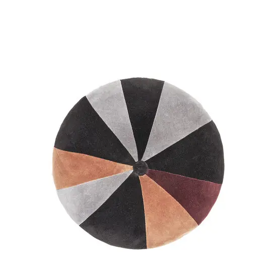 Cozy Living - Rosie Patchwork Velvet Pude - NOIR, GRANIT