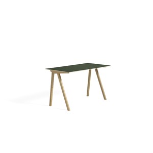 Hay bord - CPH90 - skrivebord. Grønt med lakeret ben (top i green linoleum) 