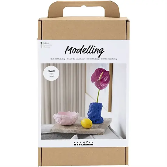 Creativ Company - DIY Kit Modellering, Vase og skål, 1 pk.