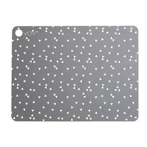 Image of OYOY - Dækkeservietter i silicone, light grey with print (2 stk.)
