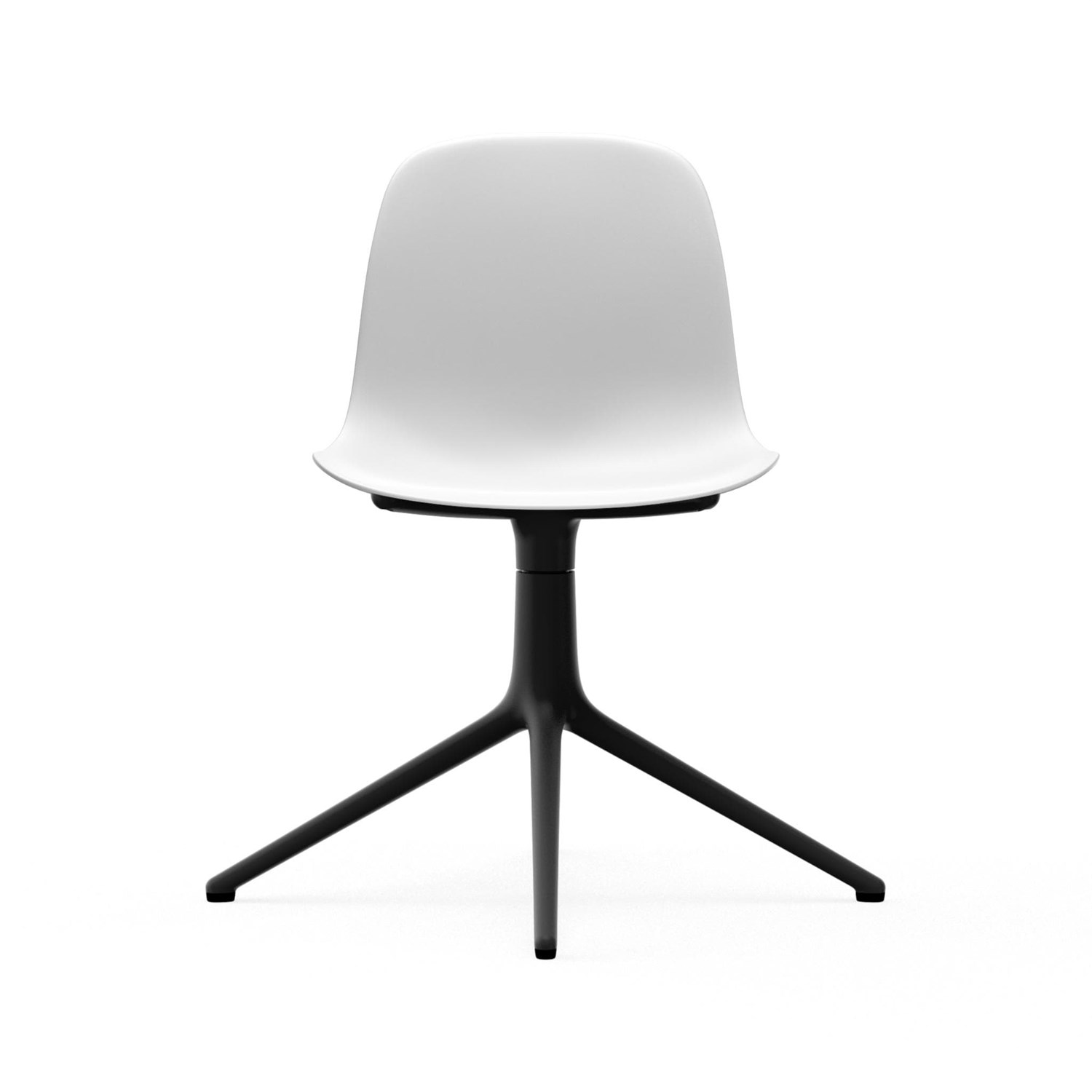 Normann Copenhagen - Form drejestol - Sort alu - Hvid