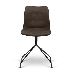 Bent Hansen - Primum stol - Davos læder i farven Umbra med sort drejestel