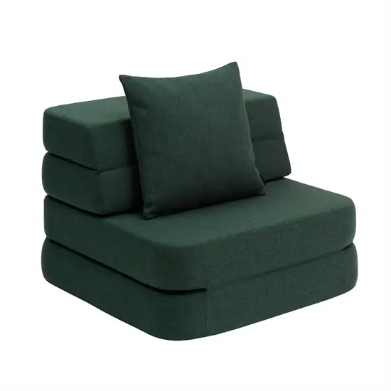 by KlipKlap - Sofa - KK 3 Fold Sofa Single Soft - Deep Green w. Light Green - Grøn