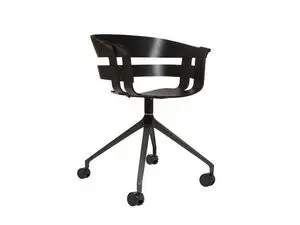 Design House Stockholm - Wick Chair Swivel with Wheels - Black/grey