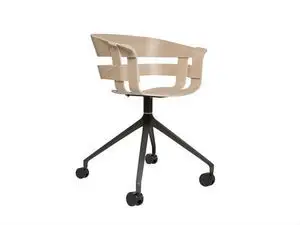 Design House Stockholm - Wick Chair Swivel with Wheels - Oak/grey