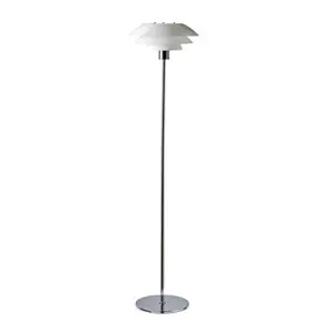 Dyberg Larsen - DL31 Opal gulvlampe - Opal hvid og Krom, Ø: 31 cm x H: 133 cm