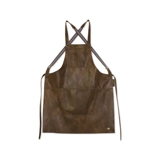 DutchDeluxes - Forklæde - Suspender Style - Vintage Brun Læder