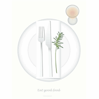 VISSEVASSE plakat - Eat Good Food - 50x70 cm