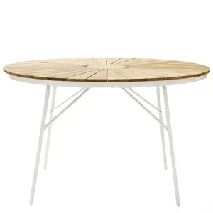Cinas - Havebord - Ellen bord Ø150cm hvid/teak