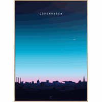 Enklamide - Illustration - We love you Copenhagen - Morning - 50x70 cm