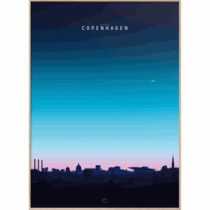 Enklamide - Illustration - We love you Copenhagen - Morning - 50x70 cm