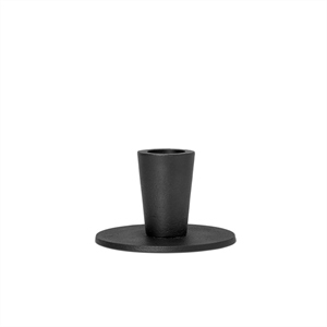 Ferm Living - Hoy Casted Candle holder, low, black