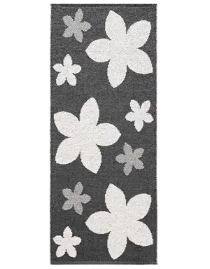 Horredsmattan - tæppe - Flower - 70 x 150 cm - sort 