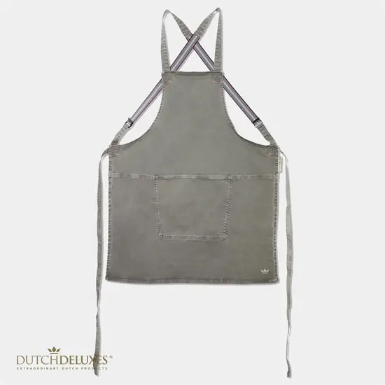 DutchDeluxes - Forklæde - Suspender Style - Denim Grå-Grøn