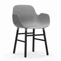 Normann Copenhagen stol - Form Stol m. armlæn i grå/sort