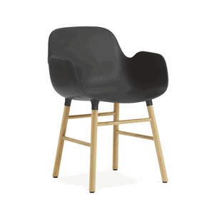 Normann Copenhagen stol - Form Stol m. armlæn i sort/eg