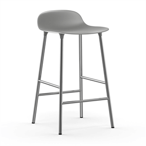 Image of Normann Copenhagen - Form barstol 65 cm - grå/chrome