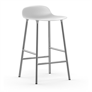 Image of Normann Copenhagen - Form barstol 65 cm - hvid/chrome