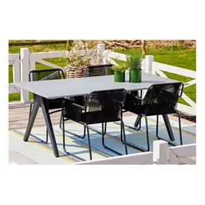 friis furniture - Anton Table/bord - længde 200 cm - Fibercement med sorte ben