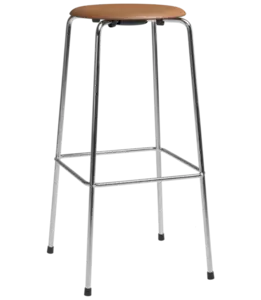 Fritz Hansen - Barstol - High Dot™ Bar stool 4-legs - højmodel - Wild leather Walnut/Chromed steel base