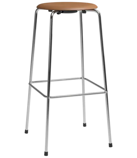 Fritz Hansen - Barstol - High Dot™ Bar stool 4-legs - højmodel - Wild leather Walnut/Chromed steel base