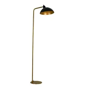 Dyberg Larsen - Futura Antik Brass Floor gulvlampe Sort og mørk messing