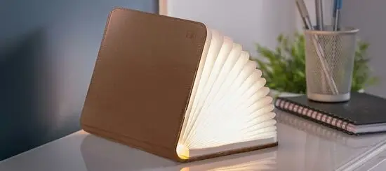 Gingko - LED Smart Booklight - Brown Leather - Large 