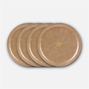 DutchDeluxes - Coaster set of 4 - Glasbrik - Guld læder