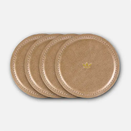 DutchDeluxes - Coaster set of 4 - Glasbrik - Guld læder
