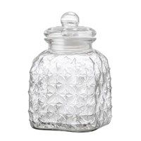 Bloomingville - Krukke med låg i glas - Højde: 25,5 cm